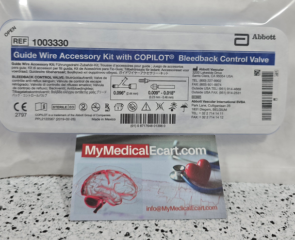 1003330 Guide Wire Accessory Kit with .096"Copilot Bleedback Control valve, torque device, insertion tool.