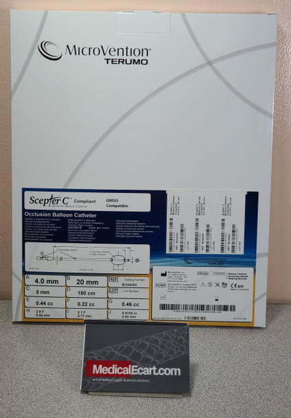 Microvention BC0420C Scepter C™ Compliant Occlusion Balloon Catheter 4.0mm x 20mm; 1 balloon catheter, 1 introducer sheath, 1 shaping mandrel per box