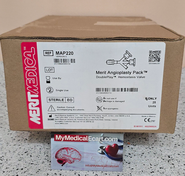 MAP220 DoublePlay™ Standalone Hemostasis Valve, Size (ID) 9F (0.118"), Large Bore, Box of 25