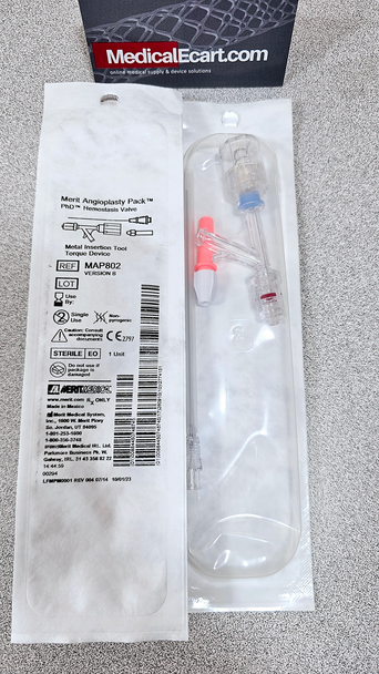 MAP802 PhD™ Small Bore, Hemostasis Valve with Metal Guide Wire Insertion, Tool, Torque Device, Sterile, Box of 25