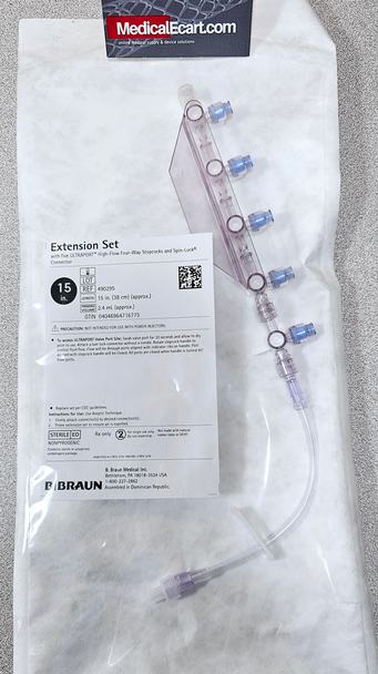 B. Braun 490295 Ultraport™ Extension Set with five 4-way stopcocks and SPIN-LOCK® connector, 15 Inch Tubing Sterile. Box of 24