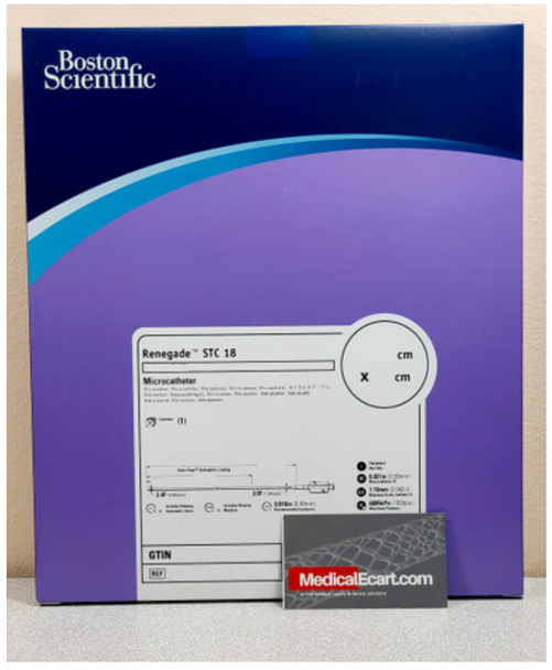 Boston Scientific M001181270  Renegade™ 18-127, STC-18 Microcatheter, 105 cm x 20 cm, Angled Tip. Box of 01