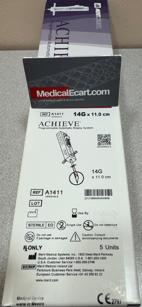 Carefusion Achieve programmable Soft Tissue automatic Biopsy needle 14G x 11 cm - A1411. Box of 5