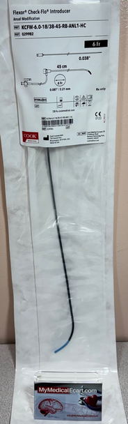 G29982 Flexor  Check-Flo  Introducers KCFW-6.0-18/38-45-RB-ANL1-HC 6.0 .018/.038 inch 45 cm .087 inch ANL1