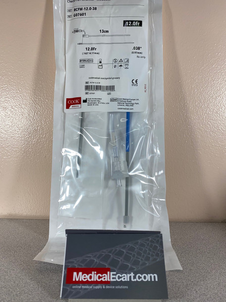 COOK G07601 Performer™ Check-Flo RCFW-12.0-38, Introducer 12Fr. 4.1mm x 13cm, Introducer Only, Pack of 01