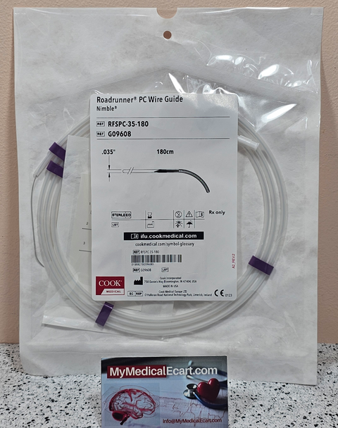 Cook G09608 Roadrunner® RFSPC-35-180 Nimble® PC Hydrophilic Wire Guide 0.35" X 180 cm, 12cm Taper Length