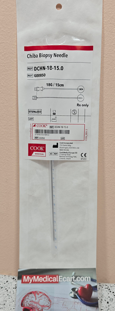 Cook Medical G00850 Chiba Biopsy Needle, DCHN-18-15.0, 18 Gage X 15 cm Length, pack of 01