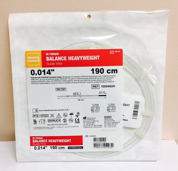 Abbott 1000462H HI Balance HeavyWeigh guidewire 4.5, Straight, .014" x  190cm