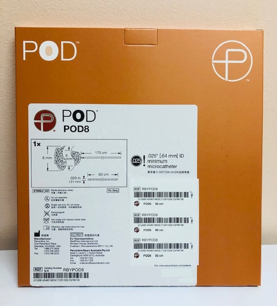 RBYPOD8 Peripheral Embolization Coils POD® Occlusion Device Ruby POD 6 - 8mm x 60cm, Box of 01