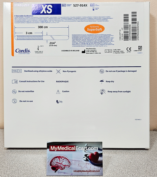 Cordis® 527914X STABILIZER® XS Duraglide PTFE Coated Vascular Guidewire