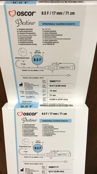 DS857117 Oscor Destino Steerable Guiding Sheath 8.5Fr. x 71cm