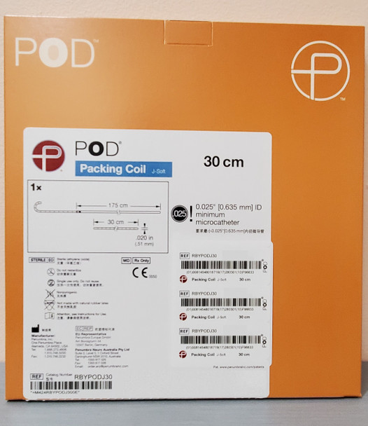 Penumbra RBYPODJ30 Occlusion Device, POD® Packing Coil, Standard, J-Soft 30 cm, Box of 01