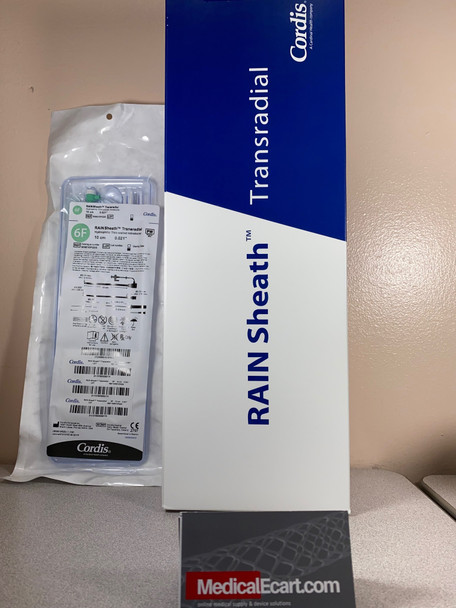 Cordis 506610P22G RAIN Sheath® Transradial Hydrophilic Thin-walled Introducer 6Fr 10cm 22GA, POLYMER ANGLED-TIP, Box of 05