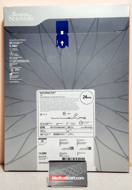 Boston Scientific M635WS50240 WATCHMAN FLX™ WS5024 Left Atrial Appendage Closure Device with Delivery System, Size 24 mm, OD 12 Fr., Box of 01