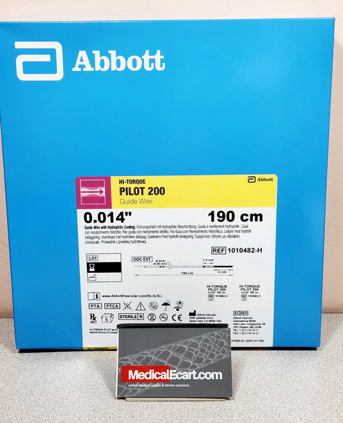 Abbott 1010482-H HI-TORQUE PILOT 200, Guide Wire, with Hydrophilic Coating, Straight Tip, 0.014" diameter, 190 cm Lenght, Box of 5