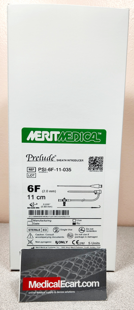 PSI-6F-11-035 Prelude ® 11cm 6F Sheath Introducer w/ 0.035″ guide wire diameter. Box of 05