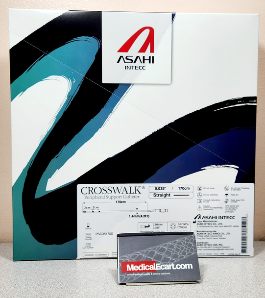 Asahi PSC35170S CROSSWALK® Peripheral Support Catheter, 0.035" X 170 cm, Tip Shape Straight, Box of 05