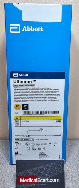 407846 St. Jude ULTIMUM™ Hemostasis Introducer 12cm Sheath with Guidewire  7F, 12cm x 0.038". Box of 10