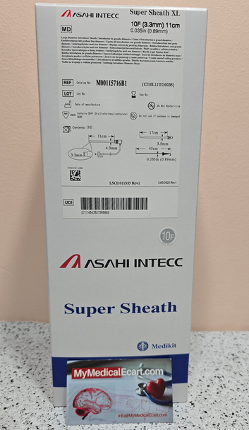 Medikit M00115716B1, Super Sheath™ XL Sheath, Introducer Sheath, Guidewire Included, 10 Fr X 11 cm Length, Max Guidewire Size 0.035", Asahi