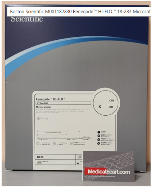 Boston Scientific M001182870 Renegade™ HI-FLO™ 18-287 Microcatheter, 115 cm x 20 cm, Straight Tip. Box of 01