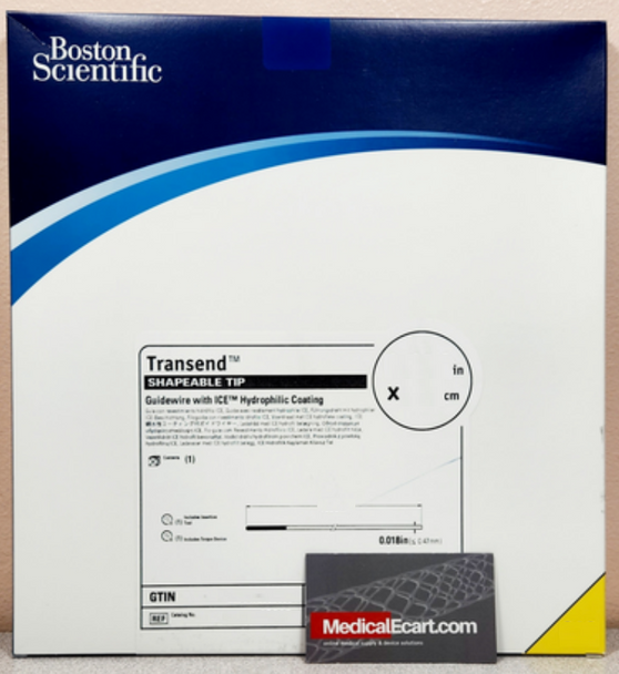 Boston Scientific  M001468010 Transend-14 Steerable Guidewires, 46-801, 190cm x 2cm, O.D 0.014, Shapeable Tip,  Box of 1