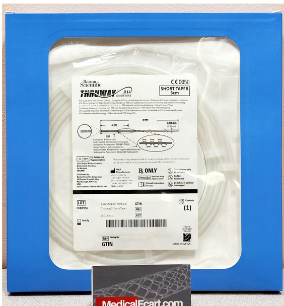 Boston Scientific M001492921 Thruway™ 49-292 Guidewire 0.014" x 190cm, Short Taper, Straight Tip. Box of 01