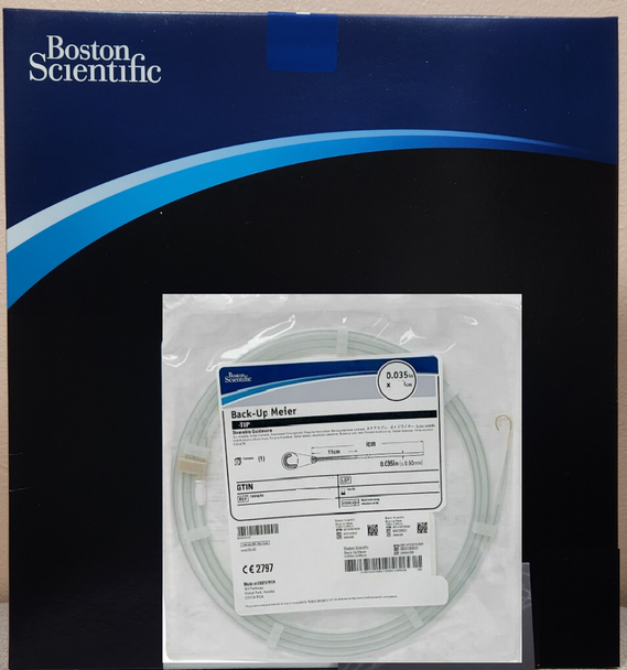 Boston Scientific H965SCH306001 Back-up Meier™ SCH-30600 Guidewire 0.035" x 185cm, Taper Length 15cm, J Tip Shape. Box of 05