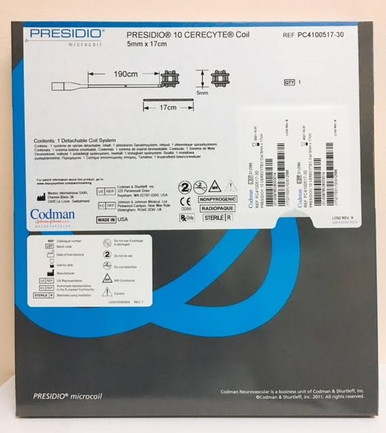 Codman PC4100517-30 PRESIDIO Microcoil 10 CERECYTE Coil 5mm x 17cm ...