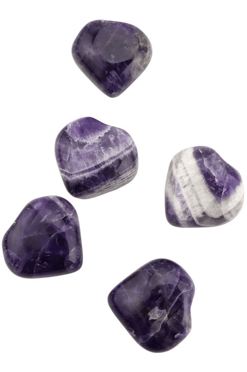 Chevron Amethyst

Healing Lore: A combination of Amethyst and White Quartz together in a V banded pattern. Peace of mind, relaxation, self-discovery, inner strength, and self-awareness.