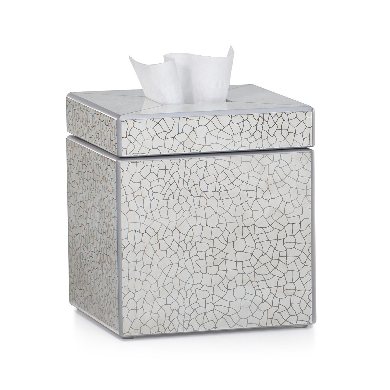 Mirrored Tissue Box - Mirabella Silver | Labrazel