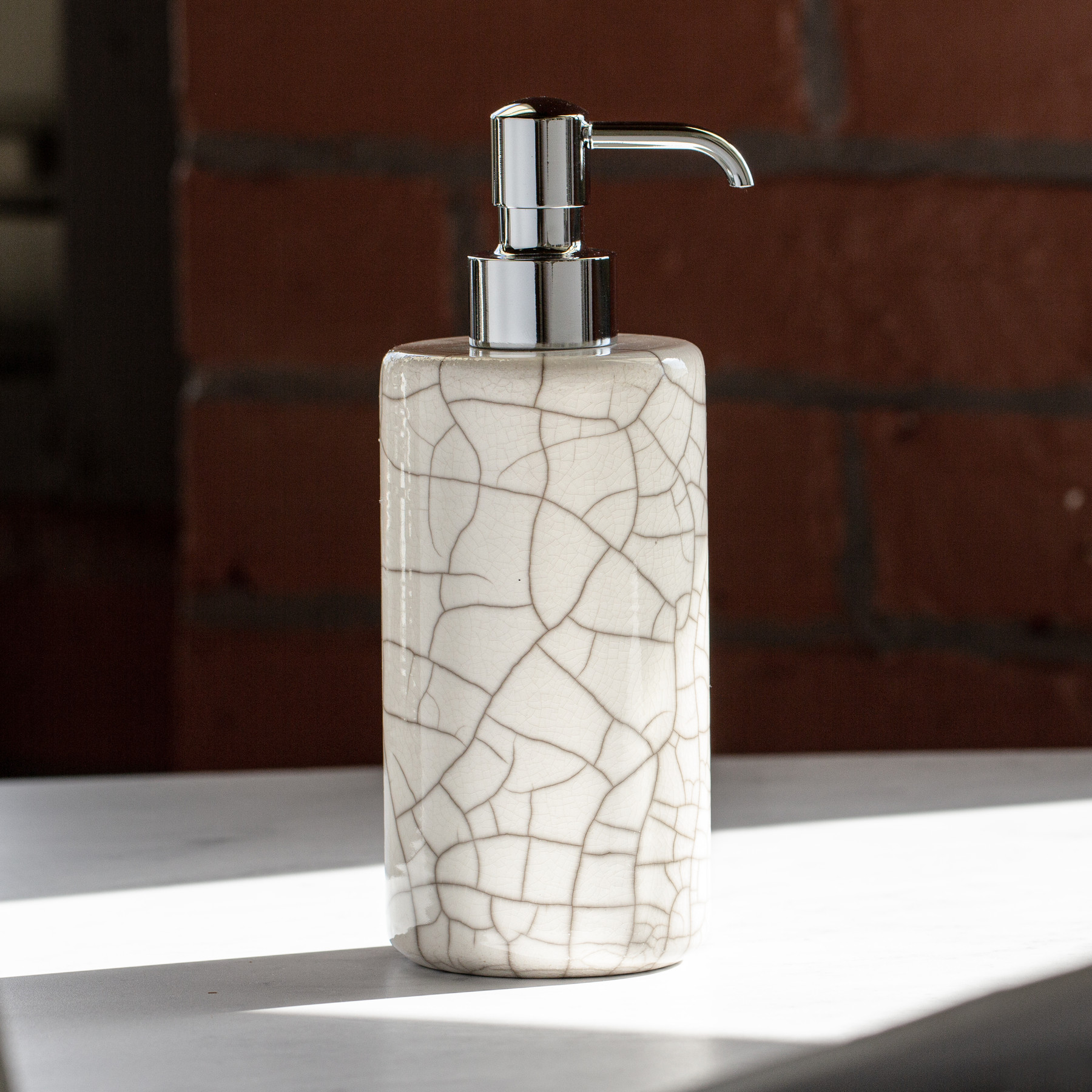 raku Raku Crackle Ceramic Soap Dispenser