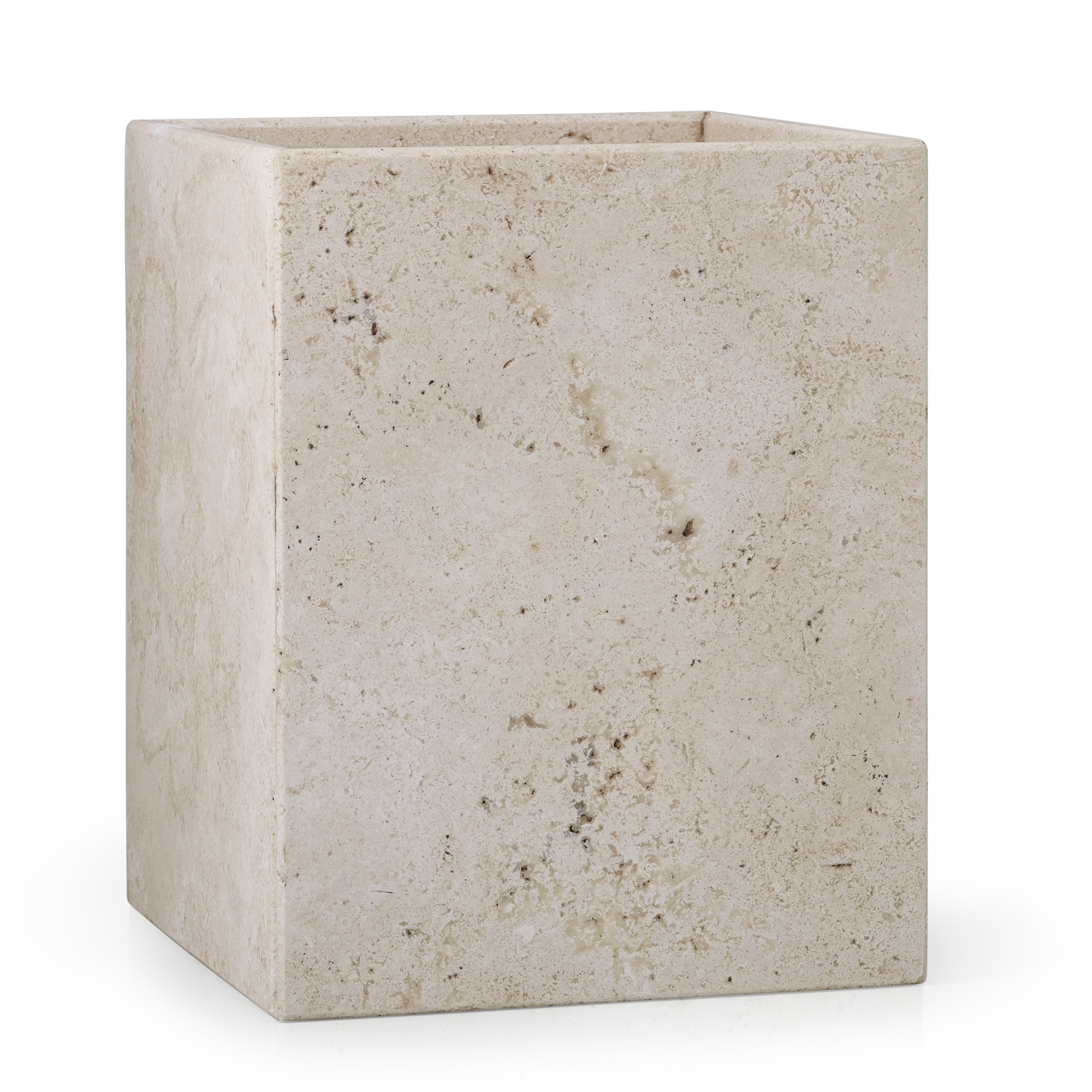 Natural Stone Waste Basket - Aztec Travertine | Labrazel