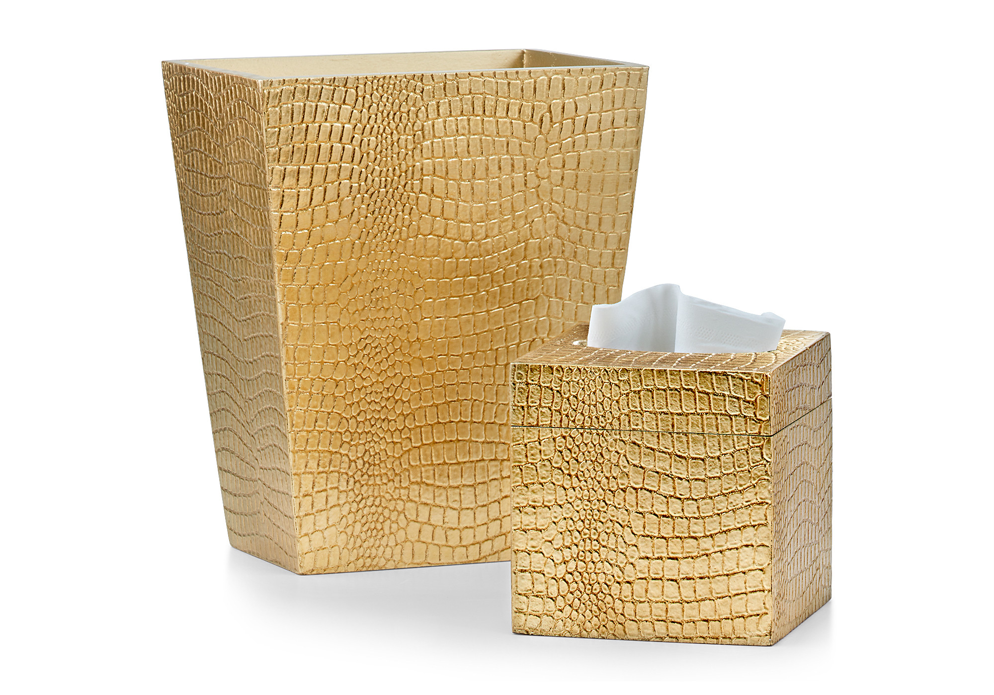 Italian Faux Croc Gold Bathroom Accessory: Crocodile | Labrazel
