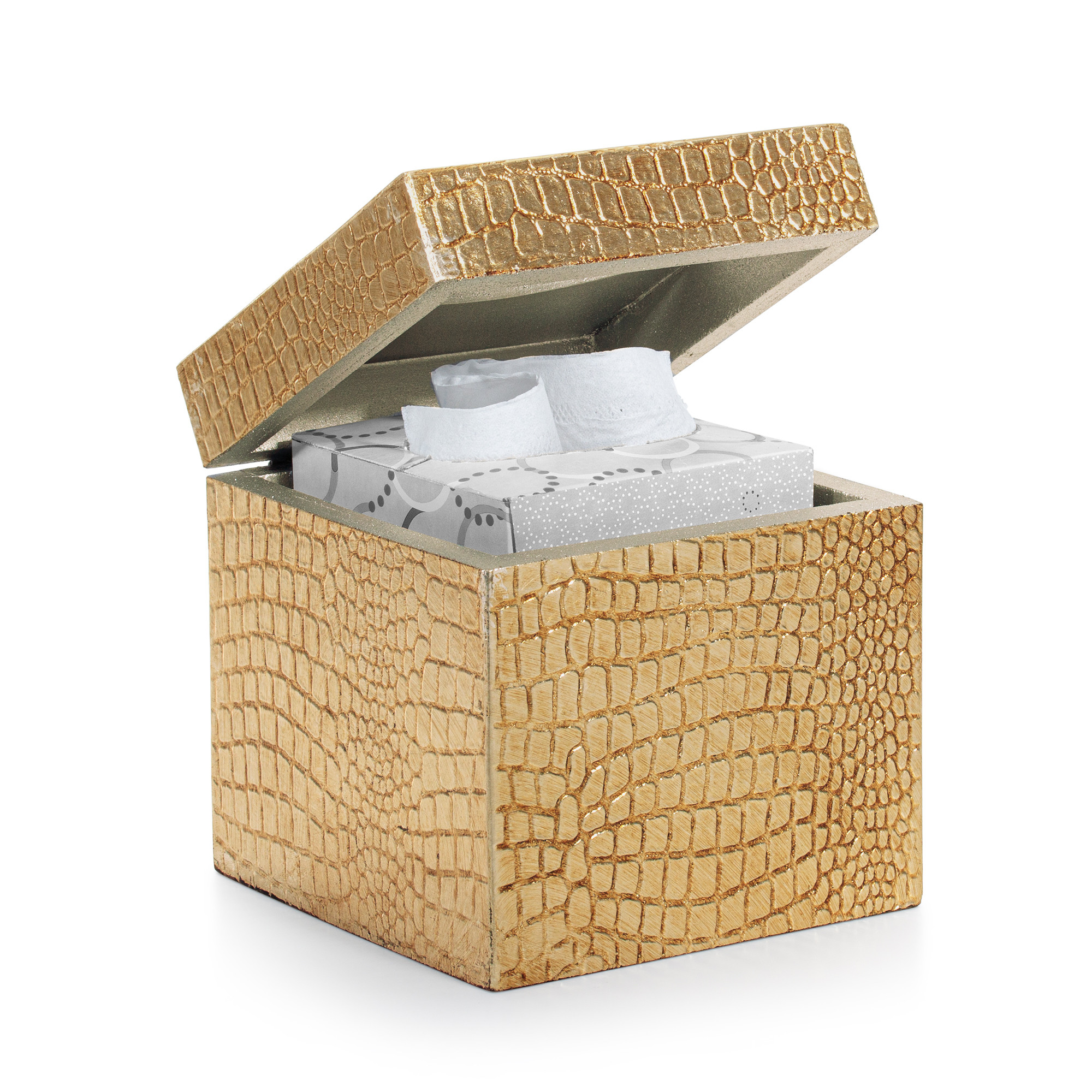 Italian Faux Croc Gold Bathroom Accessory: Crocodile | Labrazel