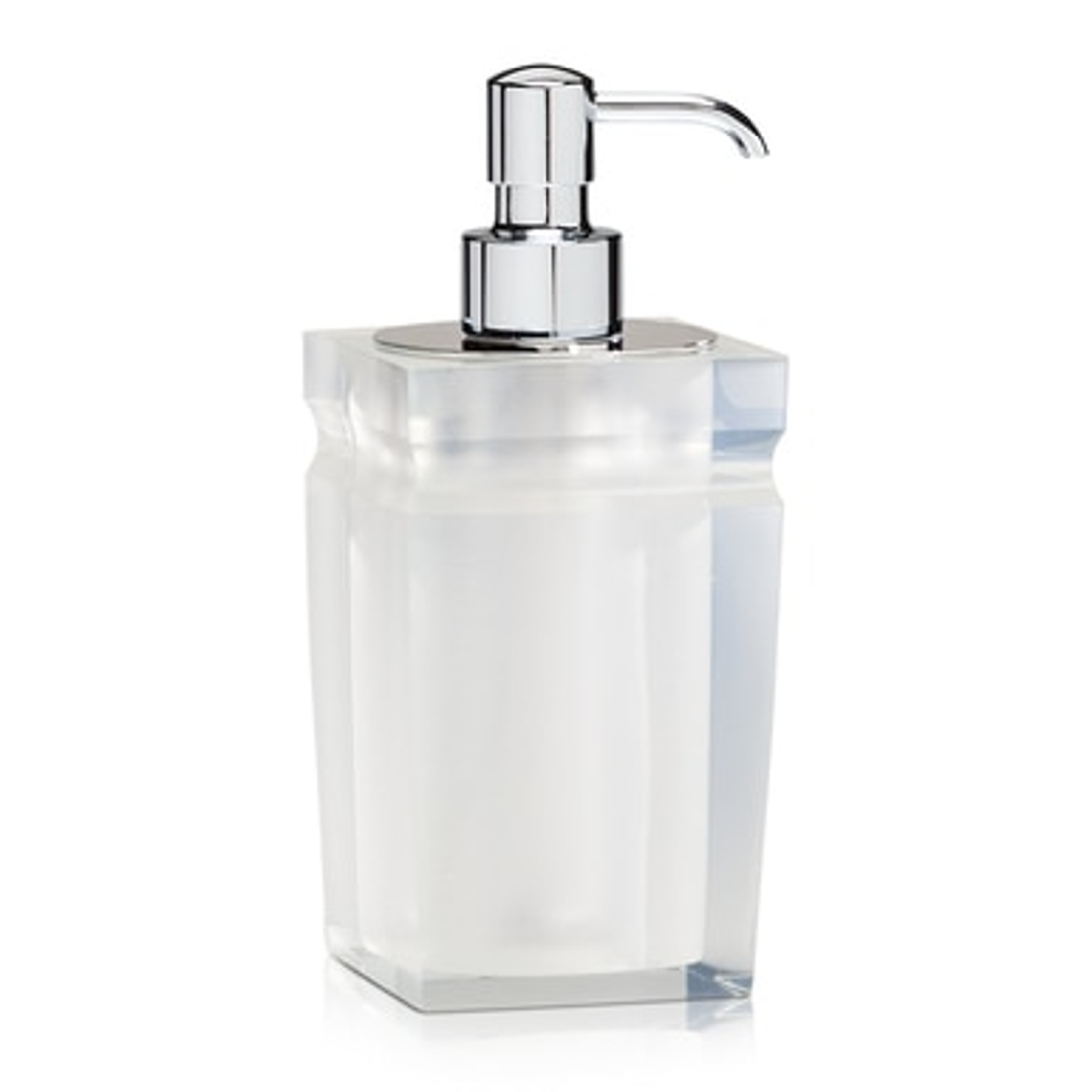 Milo Clear Pump Dispenser - Polished Chrome