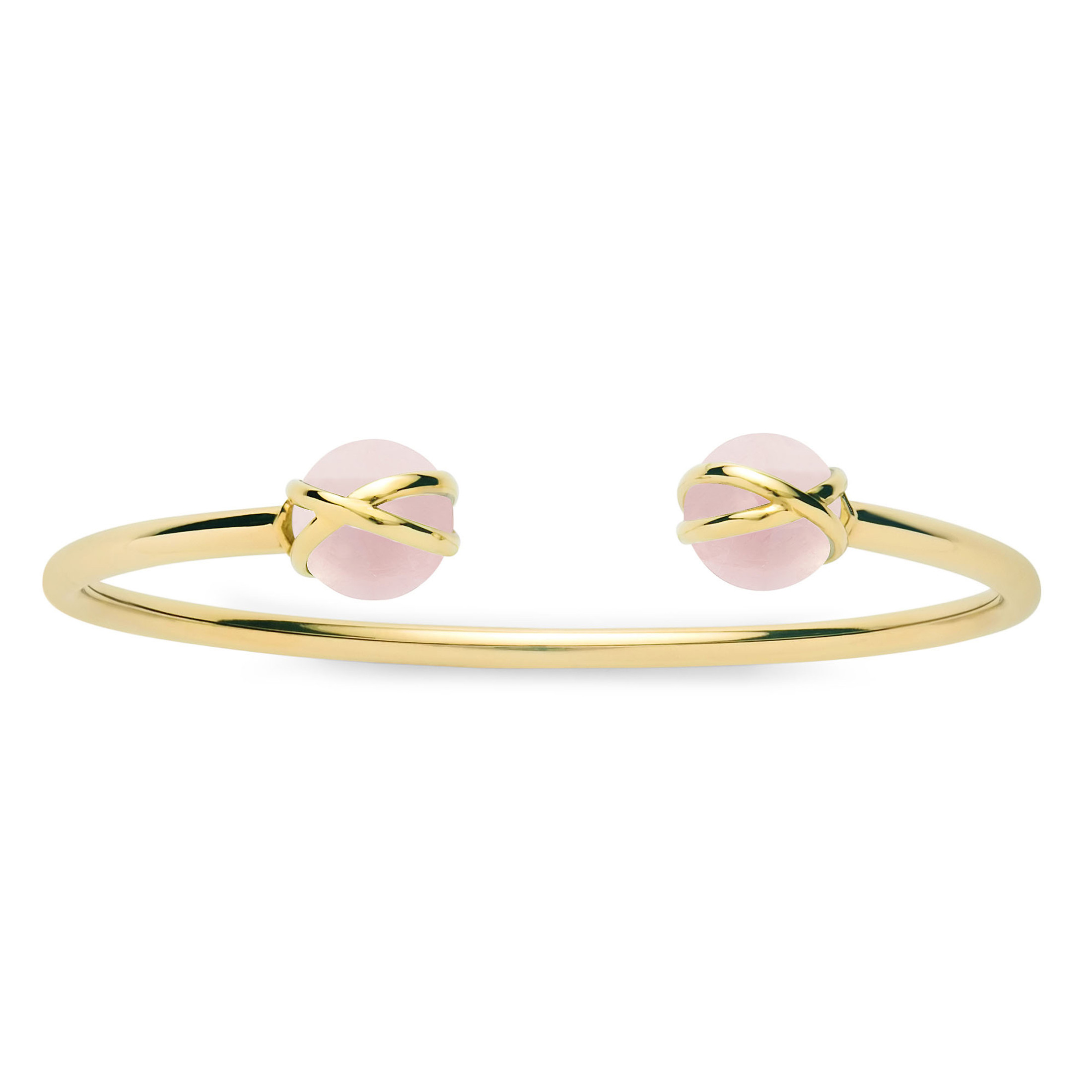 Prisma Rose Quartz Double Bangle Bracelet