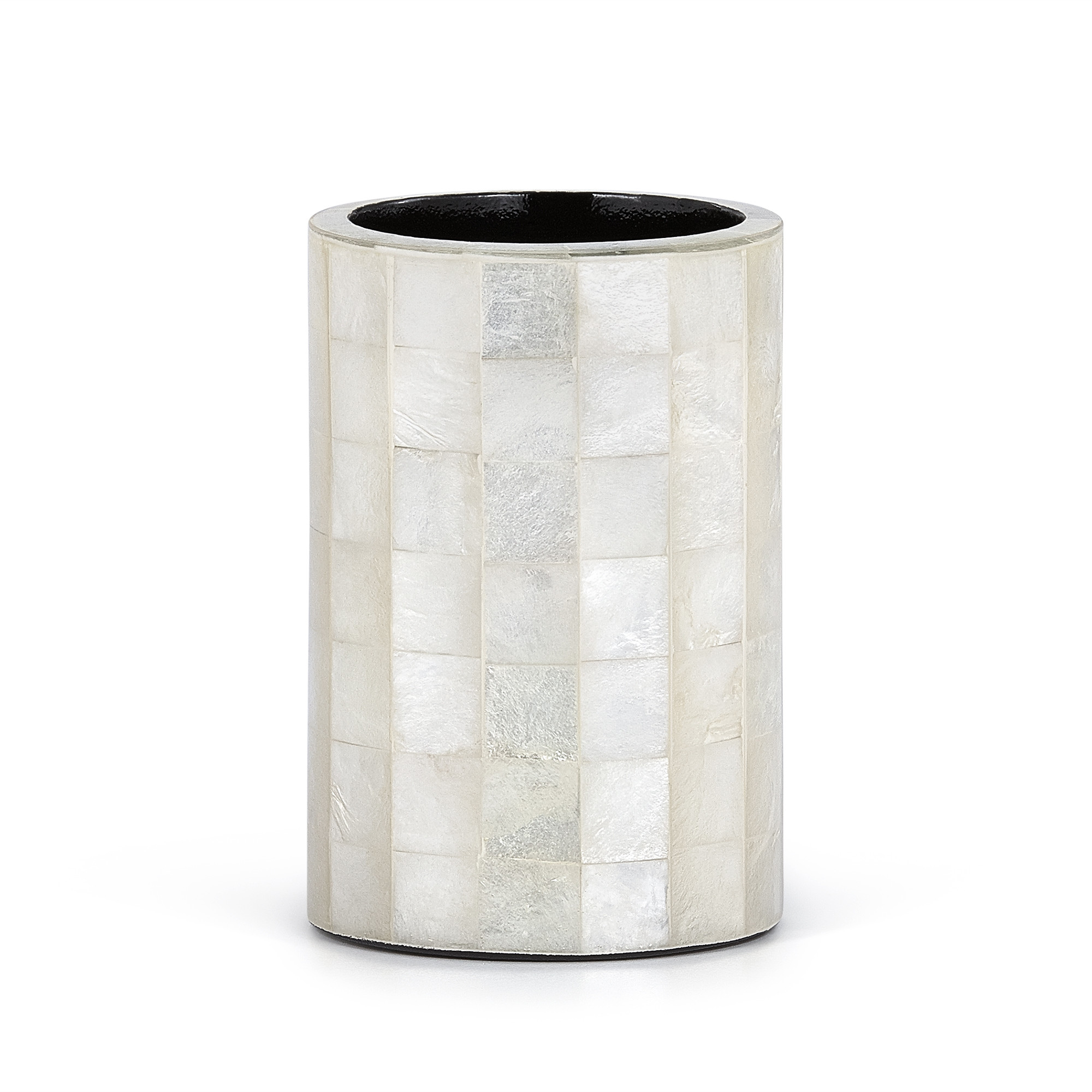 Capiz Blanc Brush Holder