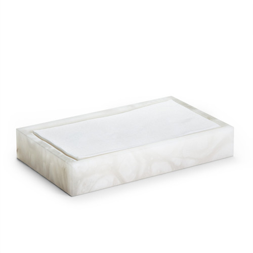 White Stone Tissue Box - Alisa Bathroom Set | Labrazel
