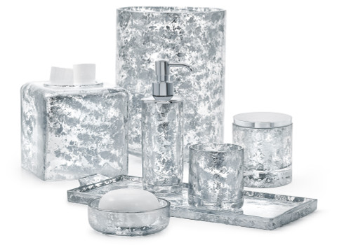 Silver Trimmed Crystal Soap Dispenser: Lydia | Labrazel