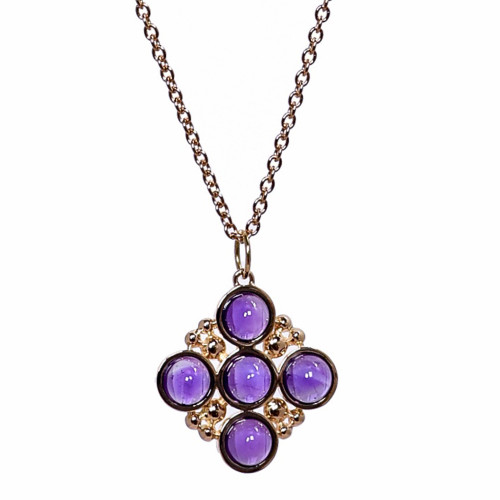 Bubbles Classic Chain Necklace with Amethyst