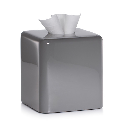 Satin Gray Tissue Box Cover | Domus Collection