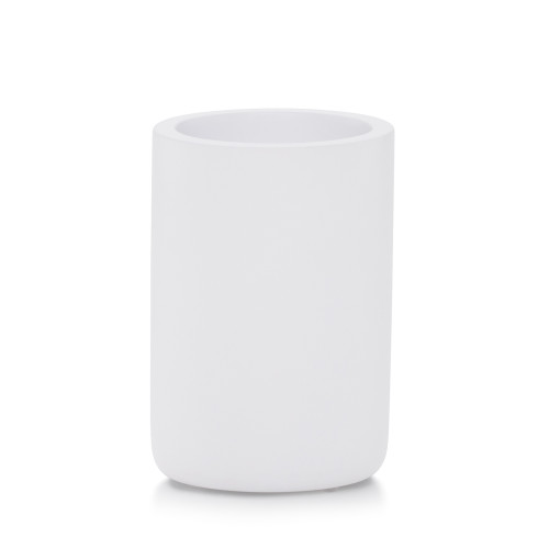 Domus White Matte Brush Holder
