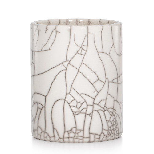 Raku Crackle Waste Basket