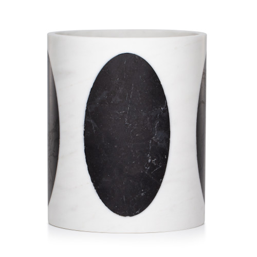 Ovale Marquina Nero Waste Basket