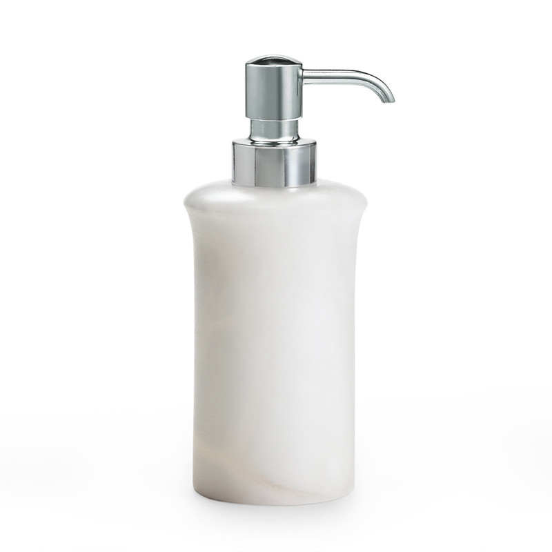White Stone Soap Dispenser - Alisa Bathroom Set | Labrazel