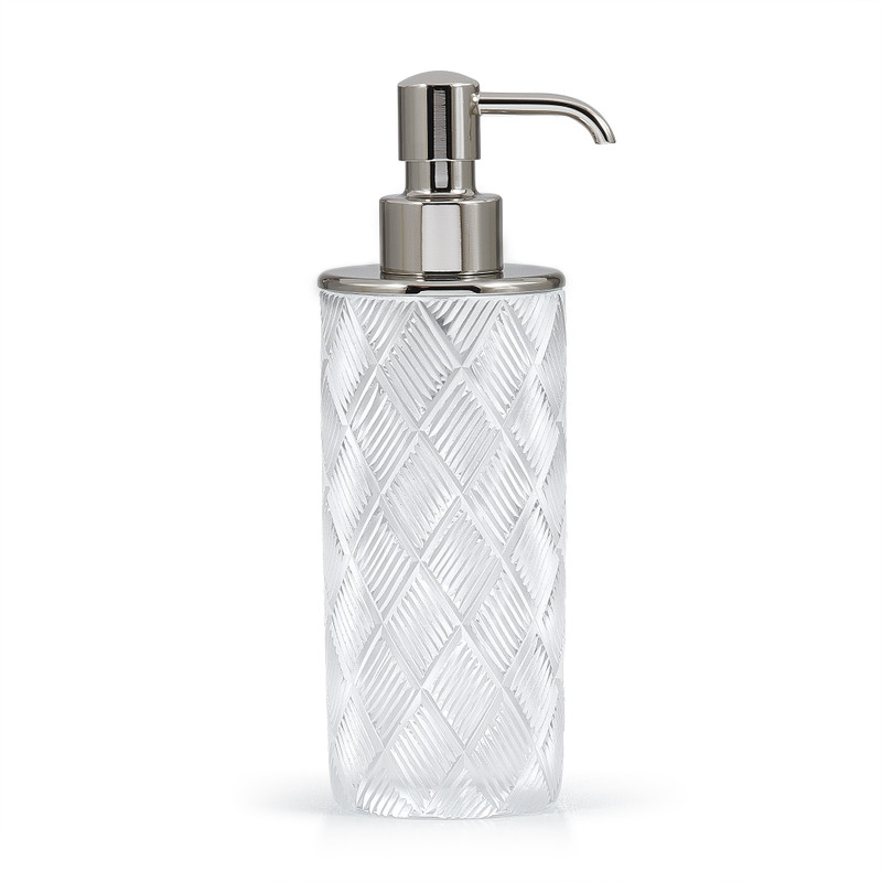 Basketweave Pump Dispenser - Polished Nickel