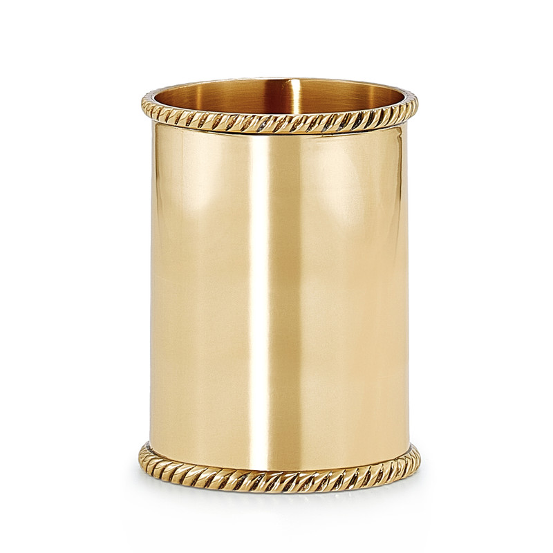 Corda Polished Brass Brush Holder