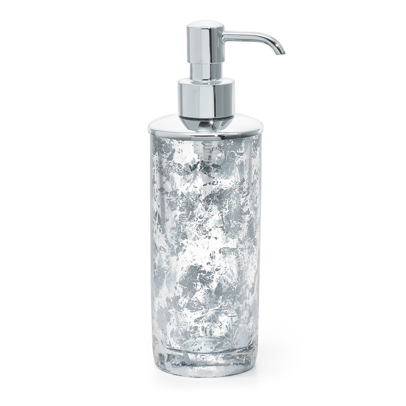 Silver Trimmed Crystal Soap Dispenser: Lydia | Labrazel