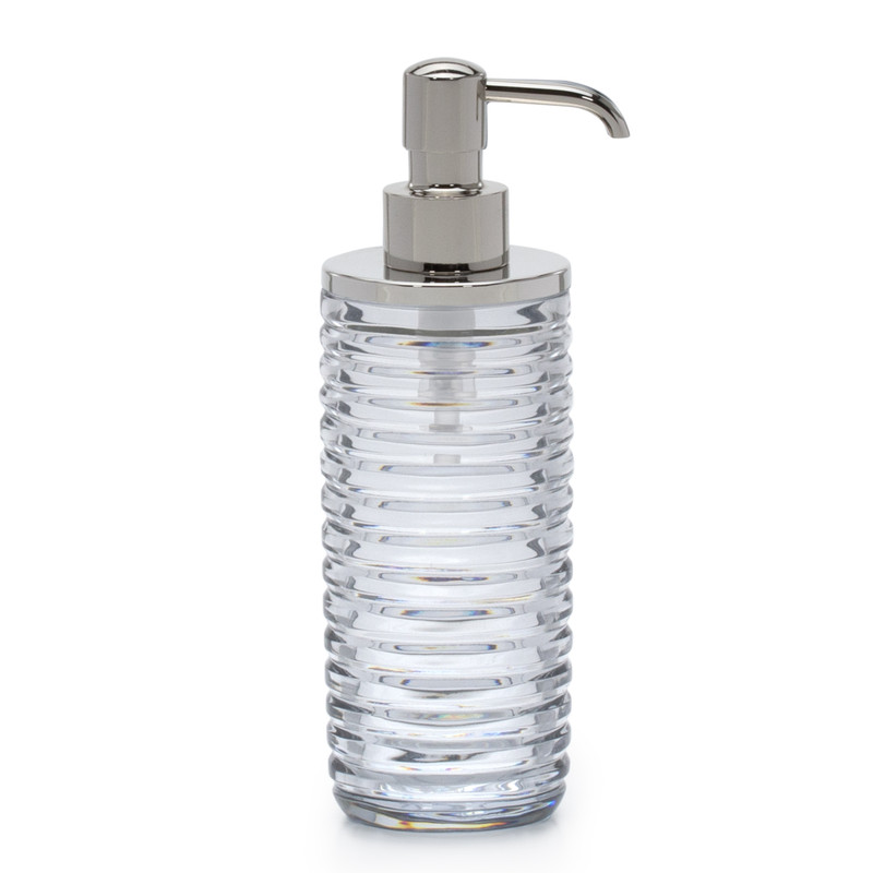 Riga Gray Pump Dispenser - Polished Nickel