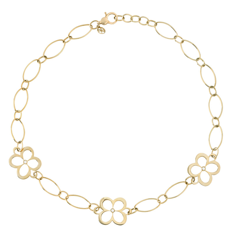 Fiore Link Chain Necklace with Diamond